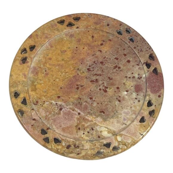 Vintage Marble Coasters set of 4 4" Handcrafted Stone Drink Set Southwest Rustic - Picture 3 of 16